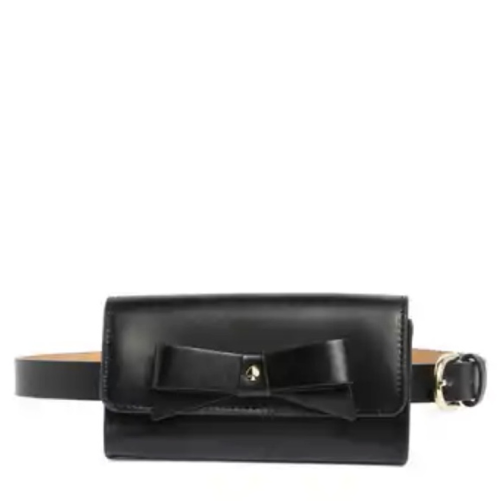 kate spade Black Leather Bow Belt Bag